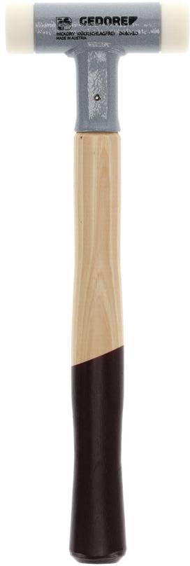 Hammer mit grauem Metallkopf, Holzstiel mit dunkler Spitze. Markiert mit 'GEDORE'.