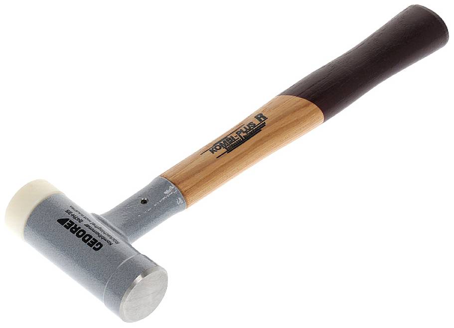 Ein Hammer mit einem Holzgriff und einem doppelseitigen Metallkopf, geeignet für Präzisionsarbeiten. Markenaufdruck 'GEDORE'.