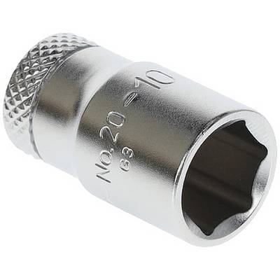 Metallschraubenschlüssel mit geriffeltem Griff und eingeprägter Nummer 'No. 20 - 10', silbernes Finish.