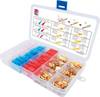 TRU COMPONENTS T1809C018 Flachstecker-Sortiment Rot, Blau, Transparent, Messing 320 Teile