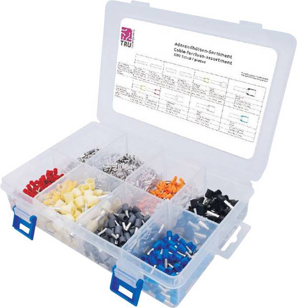TRU COMPONENTS T1711C002 Aderendhülsen-Sortiment 0.5 mm², 0.75 mm², 1.0 mm², 1.5 mm², 2.5 mm², 4 mm², 6 mm², 10 mm² 3200 St.