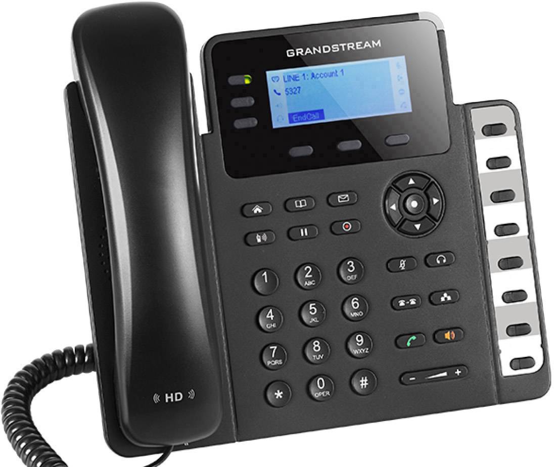 Grandstream SIP GXP-1630 Entry High-End Schnurgebundenes Telefon, VoIP PoE LC-Display Schwarz-1