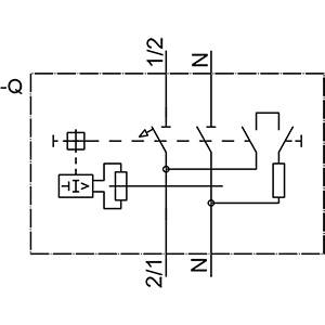 Schaltplan einer pneumatischen Steuerung mit Ventilsymbolen und Verbindungslinien. Beschriftungen: '1/2', '2/1'.