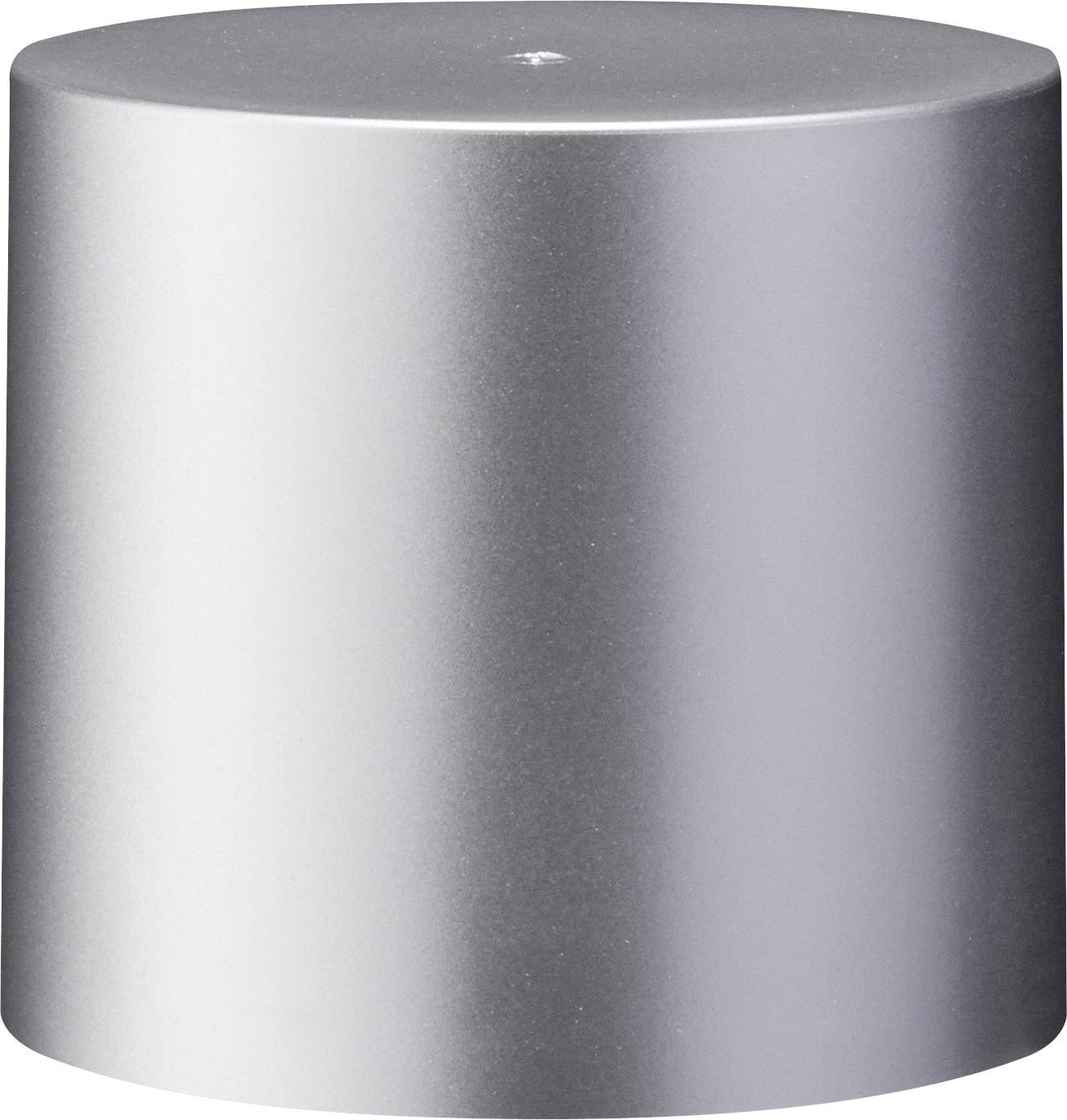 Ein zylinderförmiger, silberner Metallbehälter mit glatter Oberfläche, ohne sichtbare Öffnungen oder Griffe.