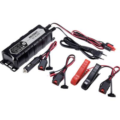 Mehrfachladegerät mit verschiedenen Kabelanschlüssen und Klemmen, geeignet zum Laden von Autobatterien.