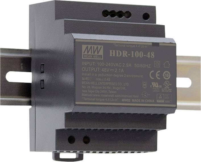 MEAN WELL HDR-100-48 Hutschienen-Netzteil (DIN-Rail) 48 V/DC 1.92 A 92.2 W 1 x