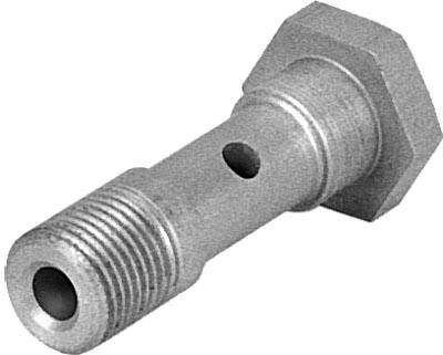 Metallbolzen mit Gewinde und Sechskantkopf, geeignet für Verschraubungen in mechanischen Anwendungen.
