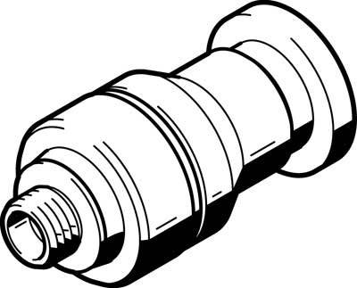 Schwarz-Weiß-Zeichnung eines Objektivs mit mehreren Ringen und einem Bajonettanschluss. Es sieht aus wie eine Kameraoptik.