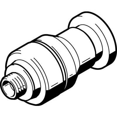 Schwarz-Weiß-Zeichnung eines Objektivs mit mehreren Ringen und einem Bajonettanschluss. Es sieht aus wie eine Kameraoptik.