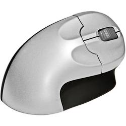 Image of BakkerElkhuizen Grip Mouse Kabellose ergonomische Maus Funk Optisch Silber-Schwarz 3 Tasten 1600 dpi Ergonomisch