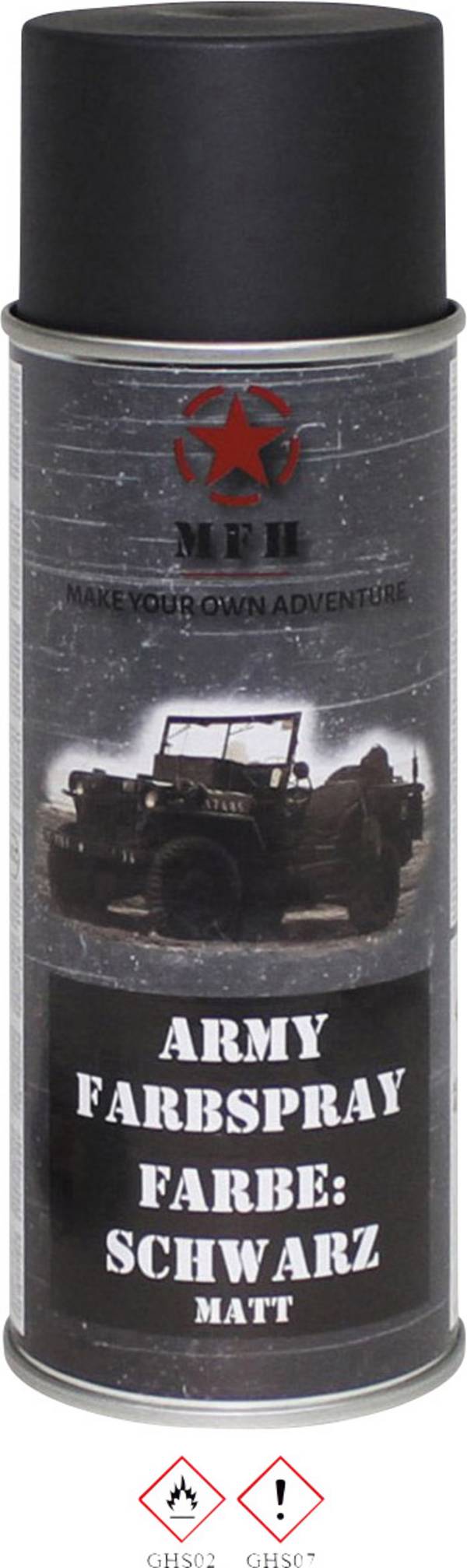 MFH - Military & Adventure 40341 Farbspray Army schwarz matt RAL 9021 400 ml Schwarz (matt) 1 St. (B x H) 6.5 cm x 20 cm