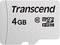 Eine Transcend microSDHC-Karte mit 4 GB Speicherplatz, Klasse 10.