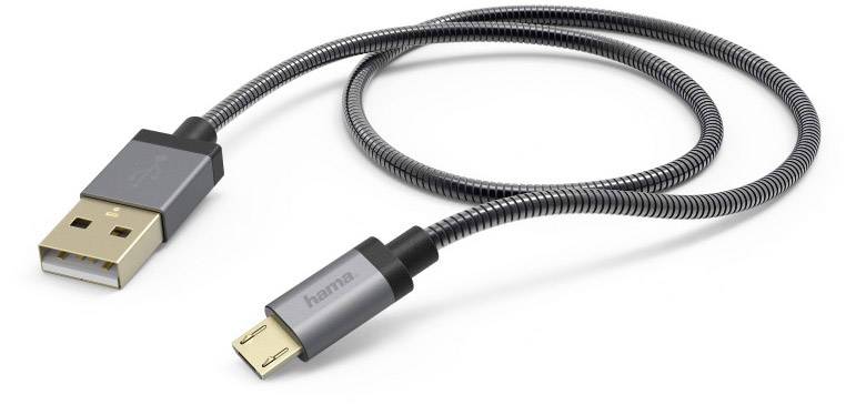 HAMA Prime Line Charging/Sync - USB-Kabel - USB (M) bis Micro-USB Typ B (M) - 1.5 m - Anthrazit