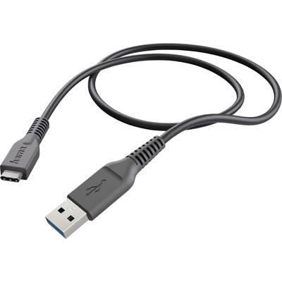 Hama USB-Kabel USB 3.2 Gen1 (USB 3.0 / USB 3.1 Gen1) USB-A Stecker, USB-C® Stecker 1.00 m Schwarz  00178395