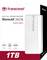 Externe Festplatte Transcend StoreJet 25C3S, 1TB, USB 3.1, extra dünn, mit USB Type-C, Dateiverschlüsselung, schlankes Design.