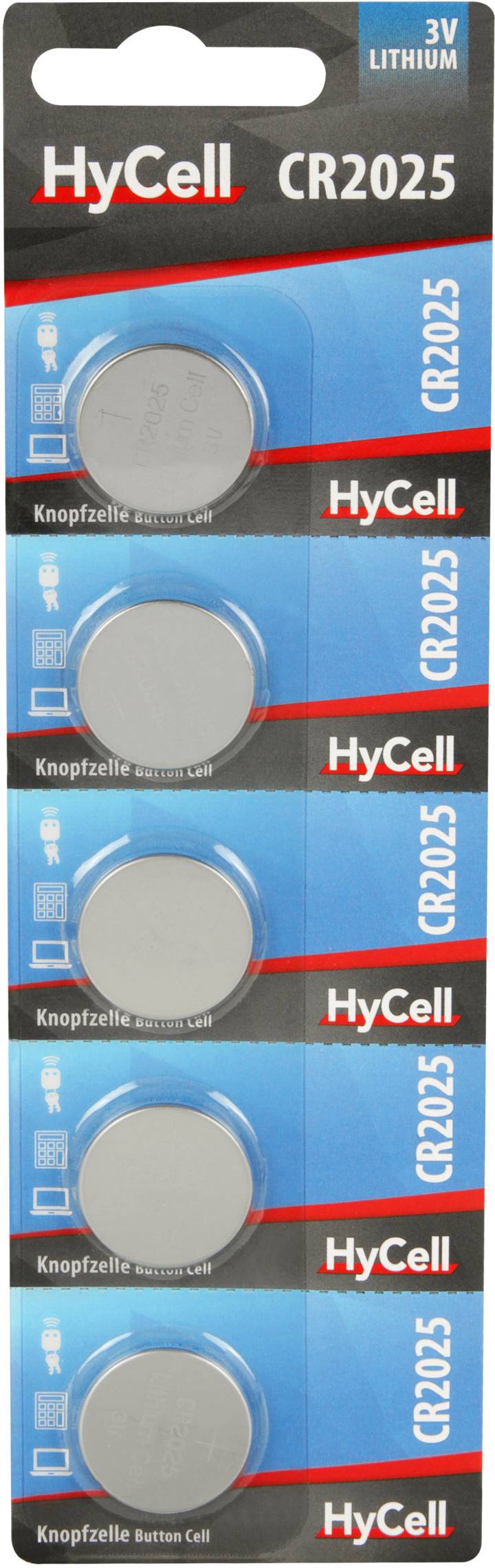 HyCell Knopfzelle CR2025 3 V 5 St. 140 mAh Lithium CR2025