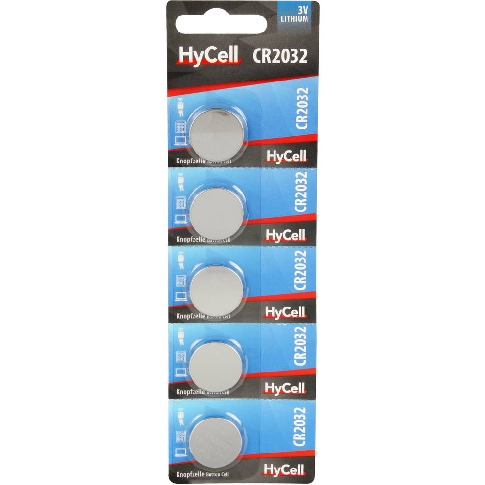 CR2032 Knoopcel Lithium 3 V 200 mAh HyCell 5 stuks
