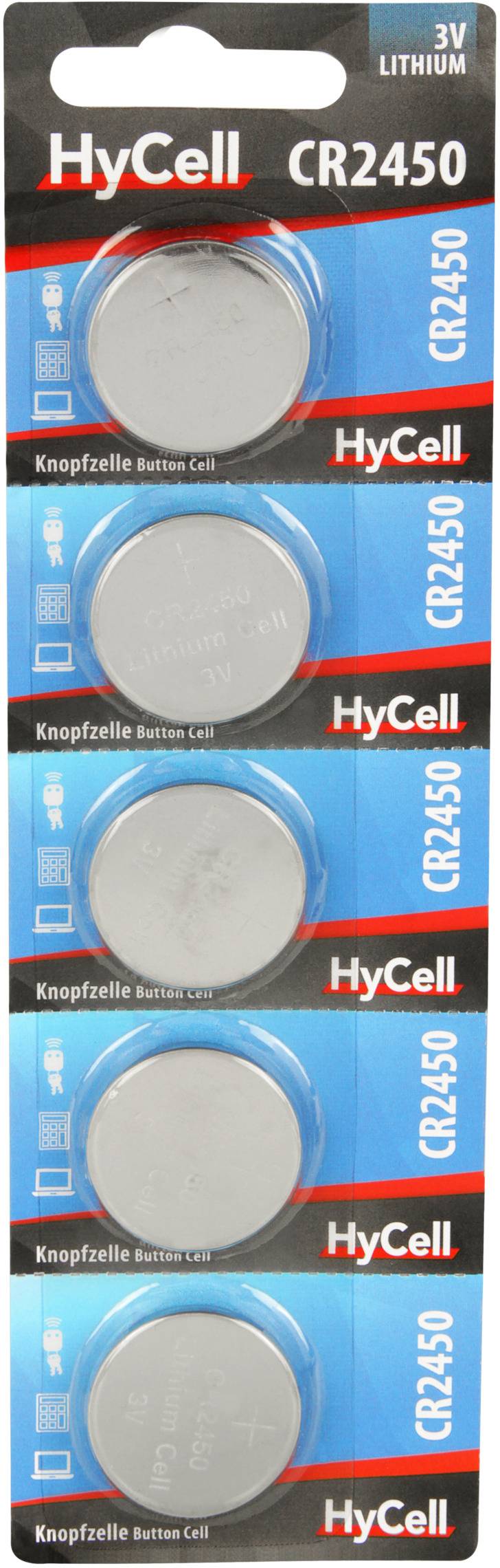 HYCELL CR2450 Knopfzelle CR 2450 Lithium 3 V 5 St.