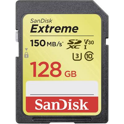 SanDisk Extreme® SDXC-Karte 128 GB Class 10, UHS-I, UHS-Class 3, v30 Video Speed Class 4K-Videounterstützung