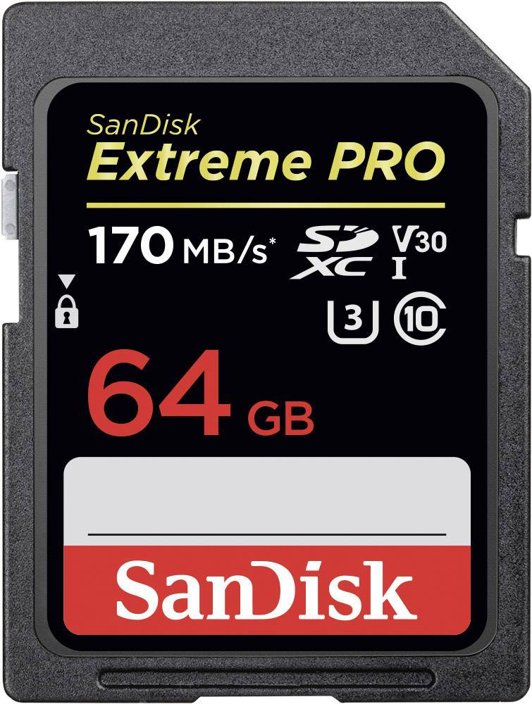 Extreme® PRO SDXC-Karte 64 GB Class 10, UHS-I, UHS-Class 3, v30 Video Speed Class 4K-Videounterstützung