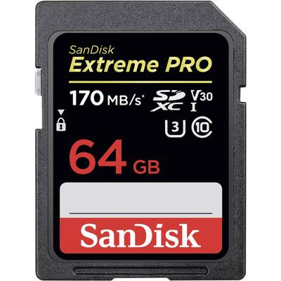 SanDisk Extreme® PRO SDXC-Karte  64 GB Class 10, UHS-I, UHS-Class 3, v30 Video Speed Class 4K-Videounterstützung