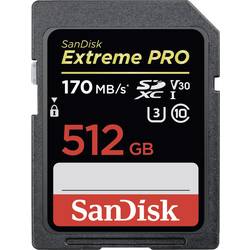 SDXC karta, 512 GB, SanDisk Extreme® PRO, Class 10, UHS-I, UHS-Class 3, v30 Video Speed Class, podpora videa 4K