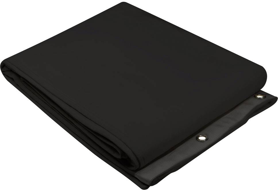 Akustikmolton B1 mit brünierten Ösen, gesäumt, 3 x 3 m, schwarz-1