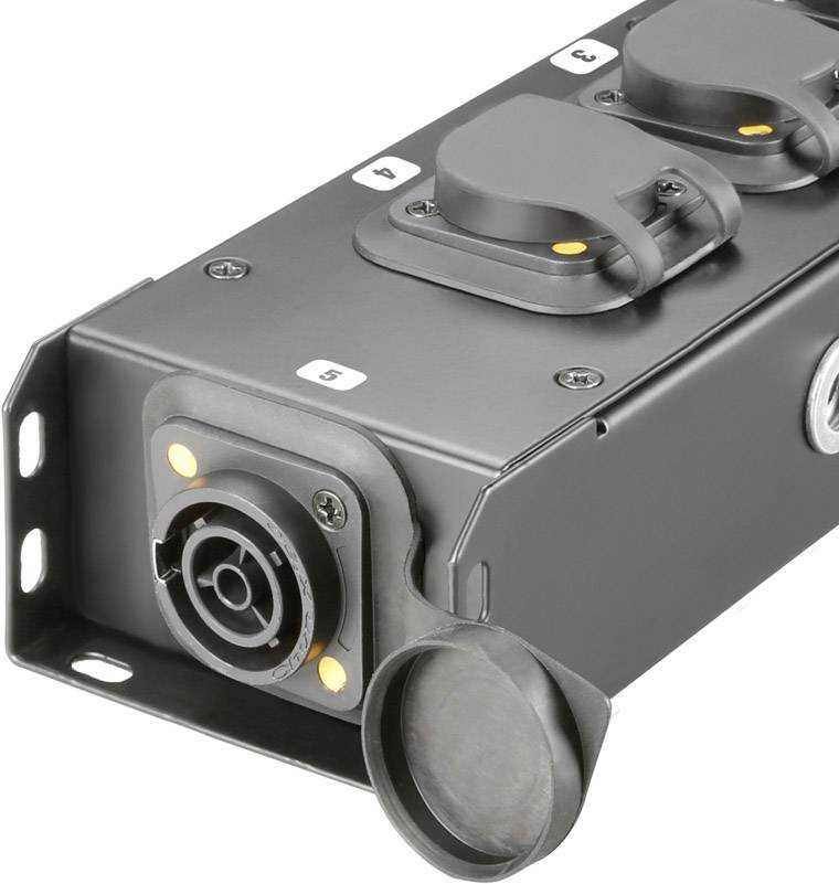 Stromverteiler 1 x Schwarz & Gelb Power Input 5 x Schwarz & Gelb Power Output-6