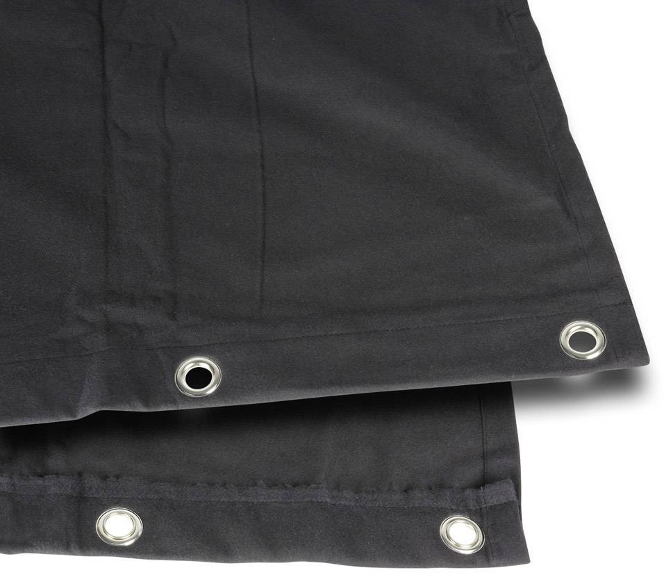 Bühnenmolton B1 schwarz mit Ösen brüniert 5 x 3 m-1