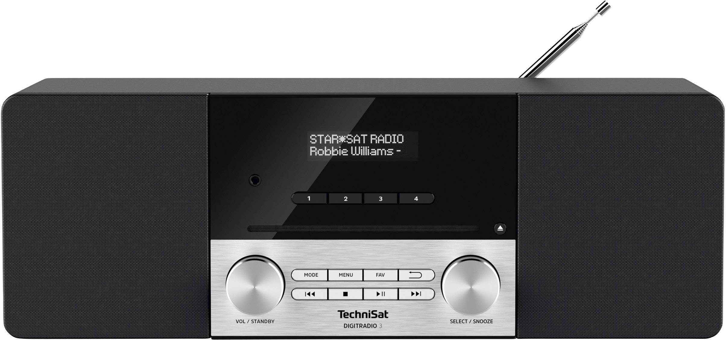 TechniSat DigitRadio 3 - Audiosystem - 2 x 10 Watt - Schwarz, Silber-0