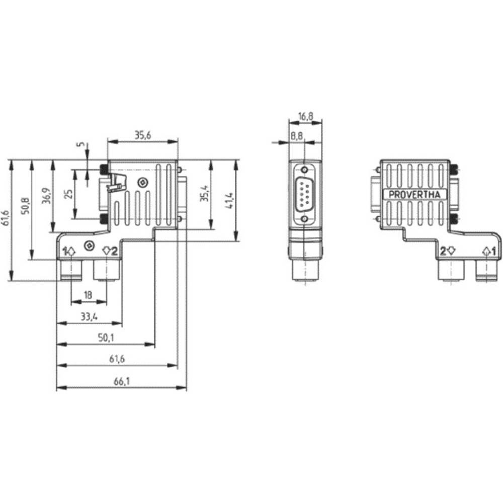 Provertha 40-1492122 Sensor-actuator connector, niet geassembleerd Adapter, Y-vorm 1 stuk(s)