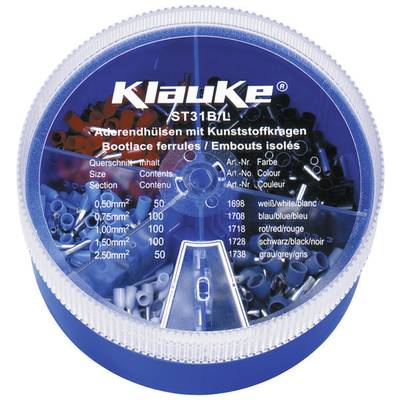 Klauke ST31B Aderendhülsen-Sortiment 0.50 mm² 2.50 mm² Weiß, Blau, Rot, Schwarz, Grau 400 Teile 