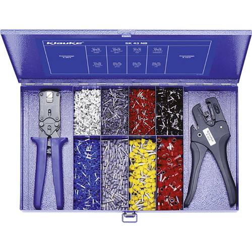 Klauke SK43NB Aderendhülsen-Sortiment 0.5 mm², 0.75 mm², 1 mm², 1.5 mm², 2.5 mm², 4 mm², 6 mm², 10 mm² Teilisoliert Weiß...