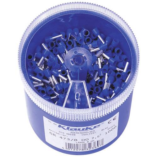 Klauke GR4738DO Aderendhülsen-Sortiment 2.5 mm² Teilisoliert Blau 1000 Teile