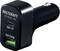 Schwarzes Auto-Ladegerät mit zwei Anschlüssen: USB-C PD und USB-A. Aufschrift 'Voltcraft VC-63CC-PD Fast Charge'.