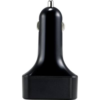 Schwarzes Autoladegerät für Zigarettenanzünderanschluss, mit einem kompakten Design, geeignet für mobile Geräteaufladung im Auto.