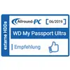 'Allround-PC Empfehlung 06/2019' für 'WD My Passport Ultra' externe Festplatten, mit Daumen-hoch-Symbol.
