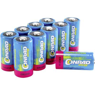 Conrad energy CR123 Fotobatterie CR-123A Lithium 1400 mAh 3 V 10 St.