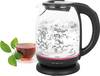 EMERIO WK-119255 Wasserkocher Glas, Schwarz Fassungsvermögen: 1.7 l