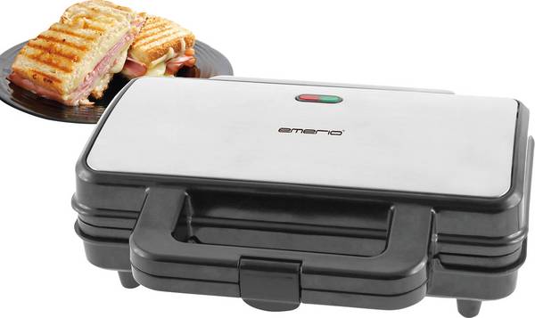 EMERIO ST-109562 Sandwich-Toaster Edelstahl, Schwarz