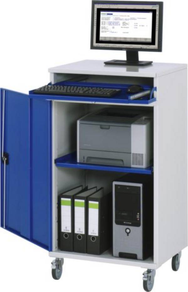 Computerschrank 650x520x1185 mobil lgr/ebl