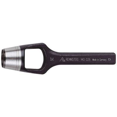 Lochstanze aus Metall mit "RENNSTEIG 140 026 Made in Germany"-Prägung, geeignet zum präzisen Stanzen von Materialien.