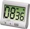Ein elektronischer Timer zeigt '00:08:36' auf seinem Display an. Darunter befinden sich die Tasten 'M', 'S' und 'START/STOP'.