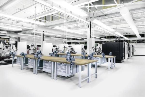 Werkbank, Buchenplatte - Key Lock - Tragkraft 1.500 kg - 850 x 1.500 x 800 mm (HxBxT) - 5 Schubladen - lichtblau-3