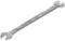 Ein silberner Doppelmaulschlüssel mit jeweils einem offenen Ende links und rechts. Auf dem Griff ist 'Chrome Vanadium' eingeprägt.