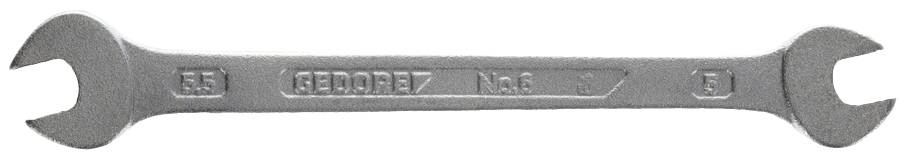 Ein silberner Doppelmaulschlüssel mit den Größen '5,5' und '7', der Aufschrift 'VIERA' in der Mitte.