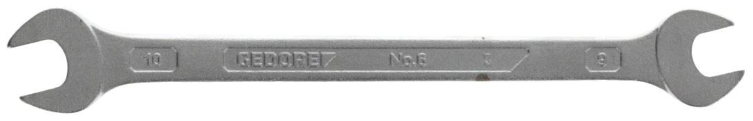 Ein Doppelmaulschlüssel aus Metall mit den Größen '10' und '9', hergestellt von 'GEDORE'.