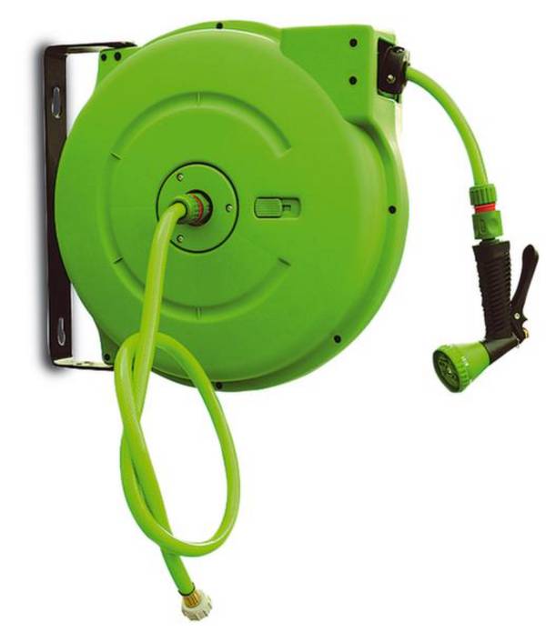 Schlauchaufroller komplett mit Schlauch + Sprühpistole G-701