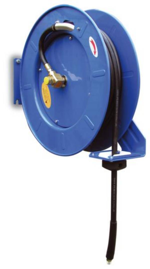 PLANETA Schlauchaufroller L-808-203, mit 20 m Gummischlauch (3/8" Anschluß, DN 9) für Wasser & Luft, Druck max. 20 bar
