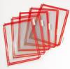 Sichttafel PVC m.Drahtrahmen ku.-ummantelt rot DIN A4 reflexionsfrei 10St./Btl.